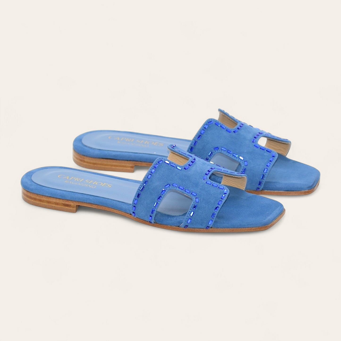 H Suede strass