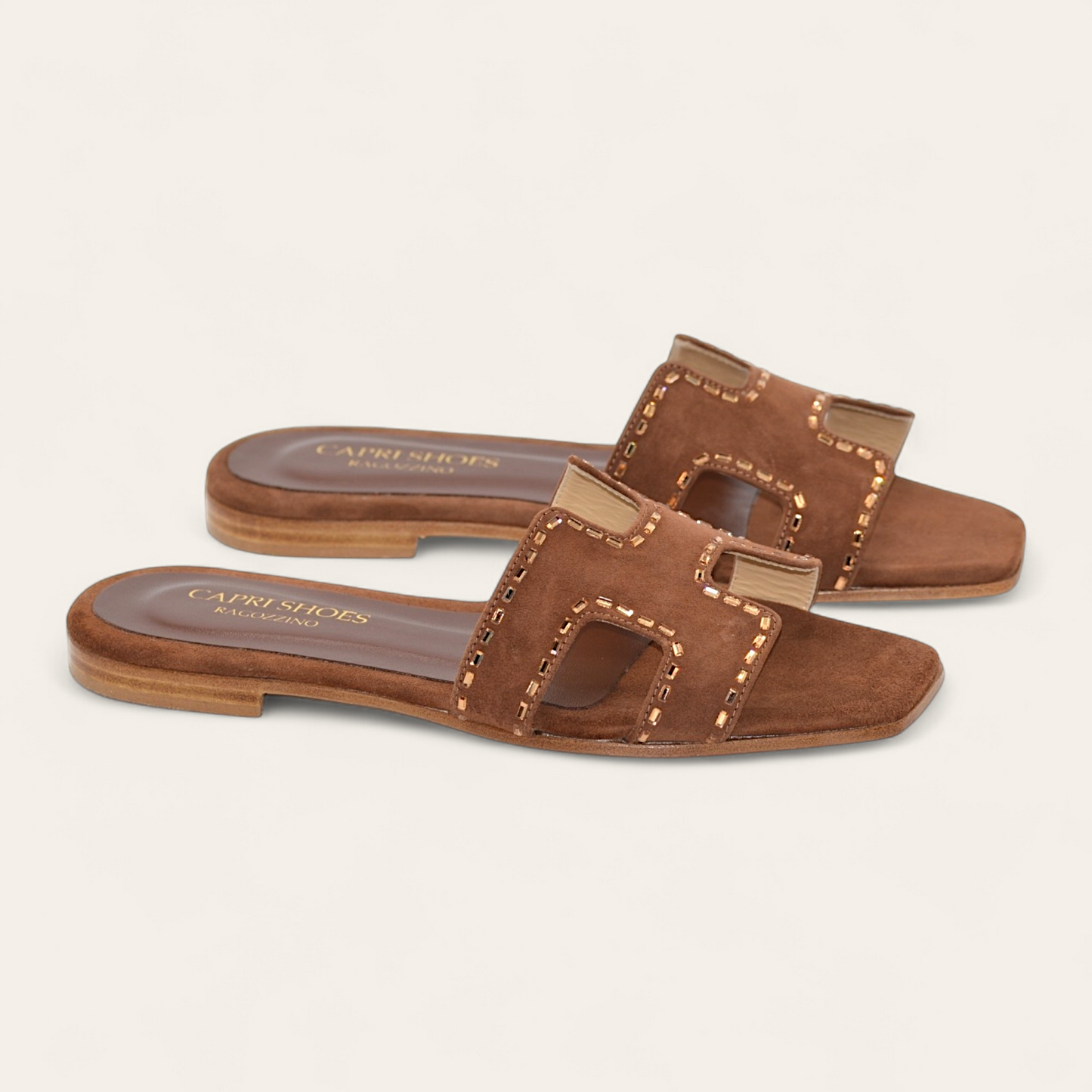 H Suede strass