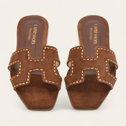 H Suede strass